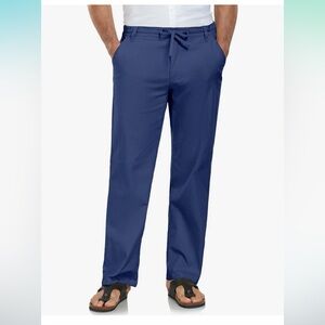 Men's Linen Pants - Casual Elastic Waist Drawstring Yoga Beach Trousers